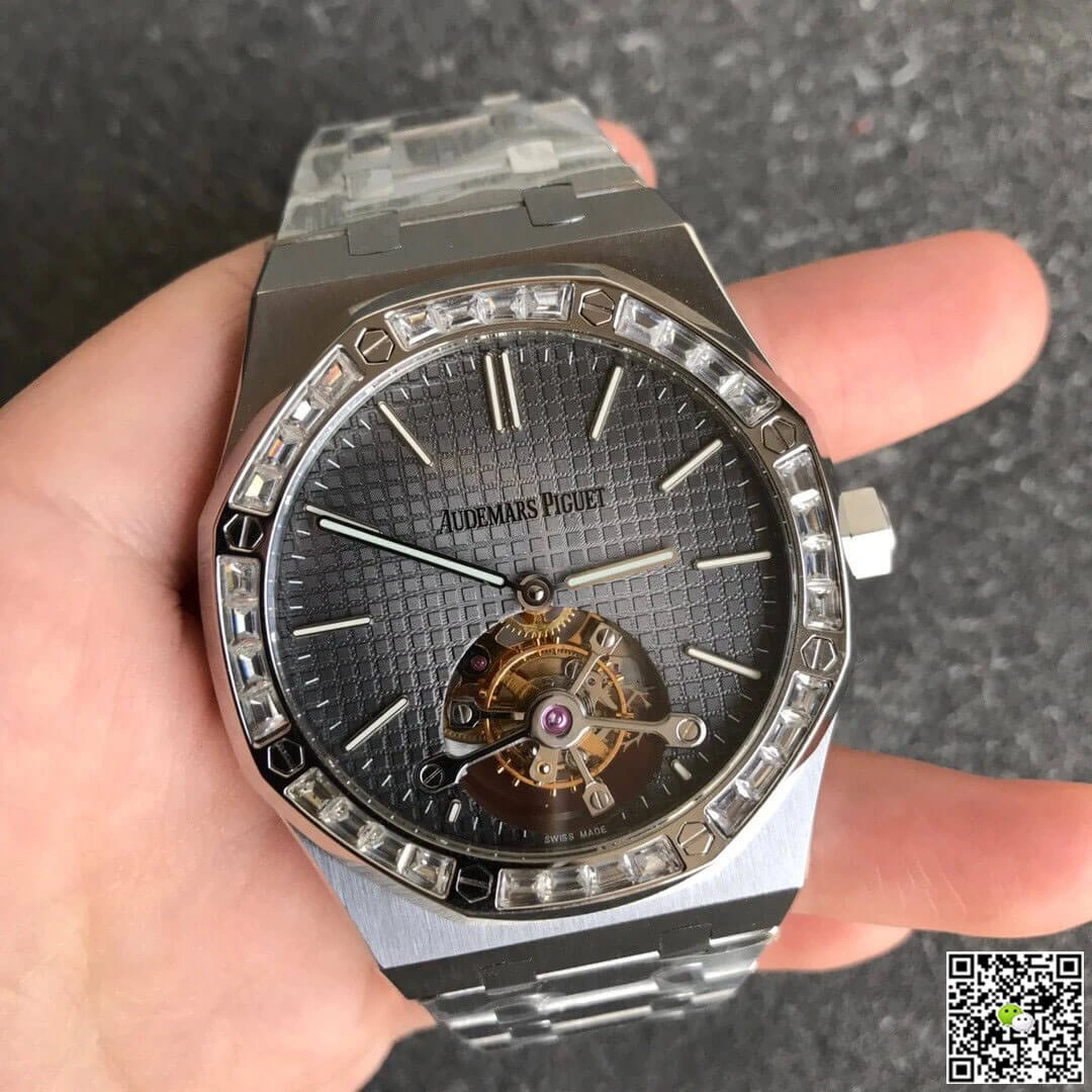 Audemars Piguet Royal Oak Tourbillon 26516PT.ZZ.1220PT.01 R8 Factory 1:1 Best Edition Replica Watch Diamond Bezel